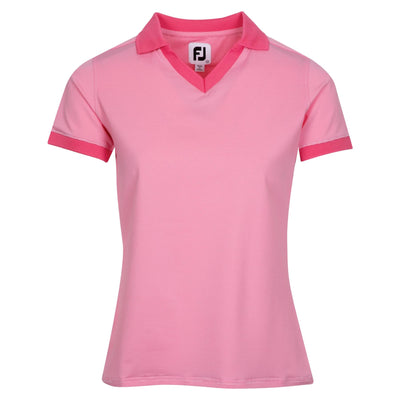 Womens Short Sleeve Open Collar Pink - 2024