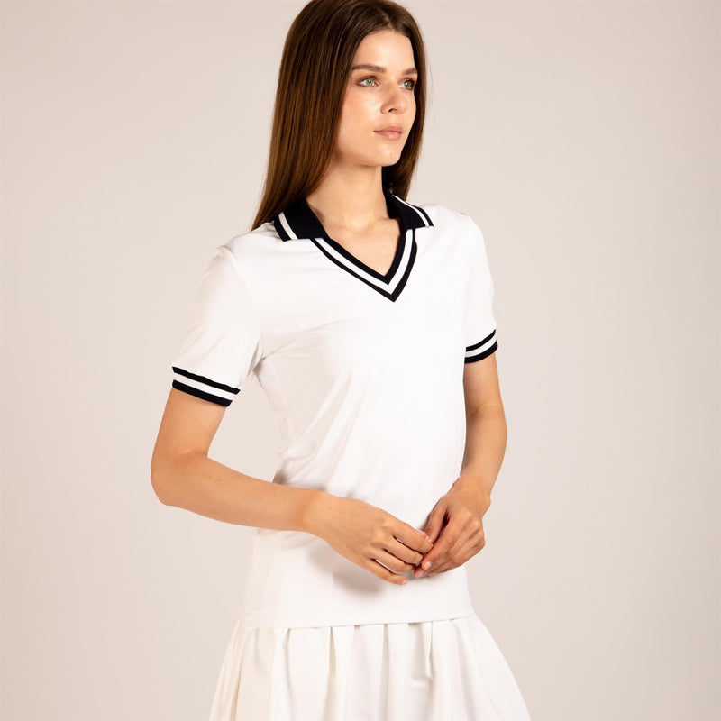 Womens The Maya Polo White