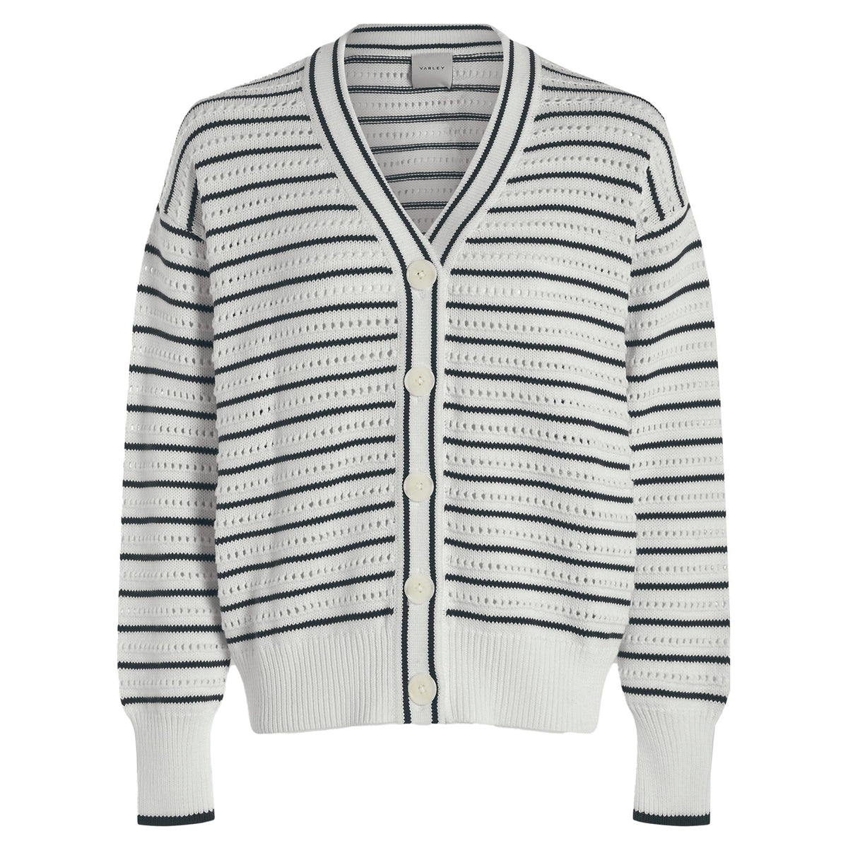 Womens Antonia Relaxed Cardigan White/Blue Nights