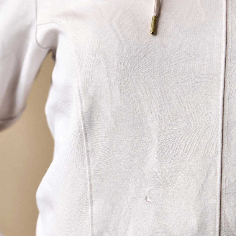 Womens Tulip Hoodie Cream Debossed Crane