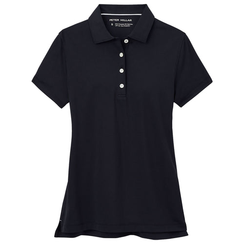Womens Short Sleeve Button Polo Black - 2024