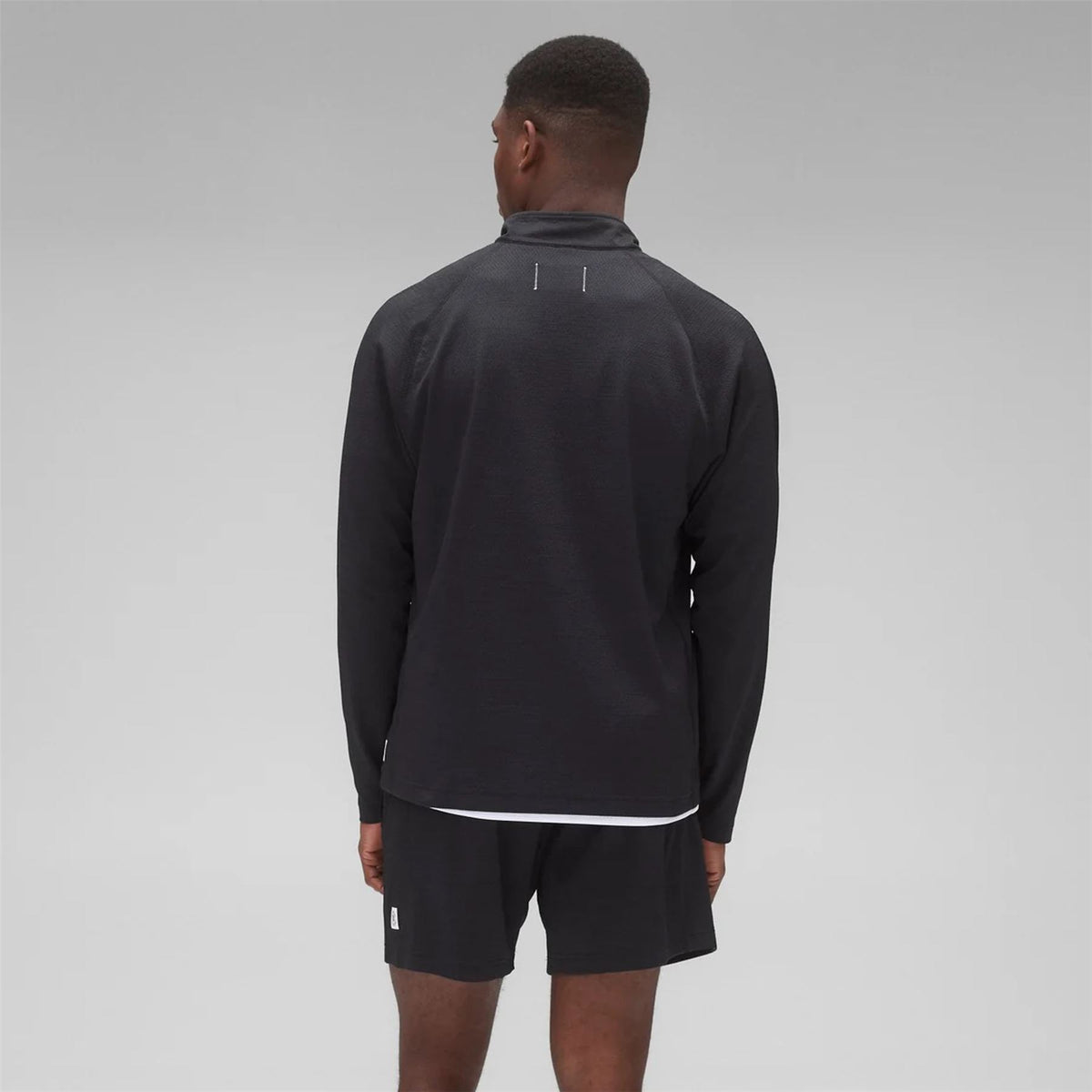 Solotex Mesh Tiebreak Quarter Zip Black