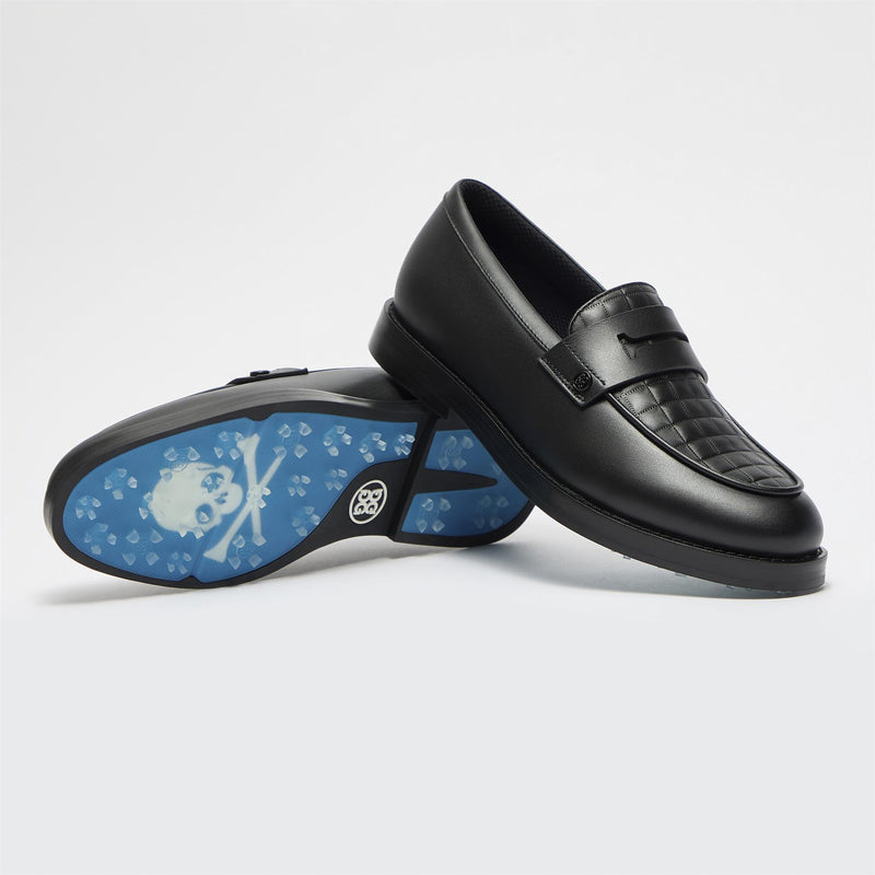 Womens GALLIVANTER Quilted Leather Loafer Golf Shoes Onyx