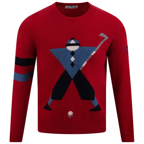 Geometric George Intarsia Knit Red