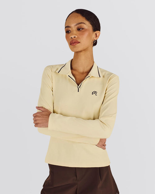 Womens Aleja LS Polo Light Yellow