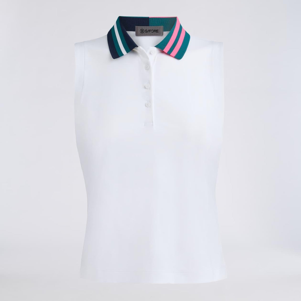 Womens Stretch Nylon Interlock Sleeeless Polo Snow