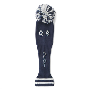 Malbon Golf Pom Knit Wood Cover Navy | TRENDYGOLFUSA.COM