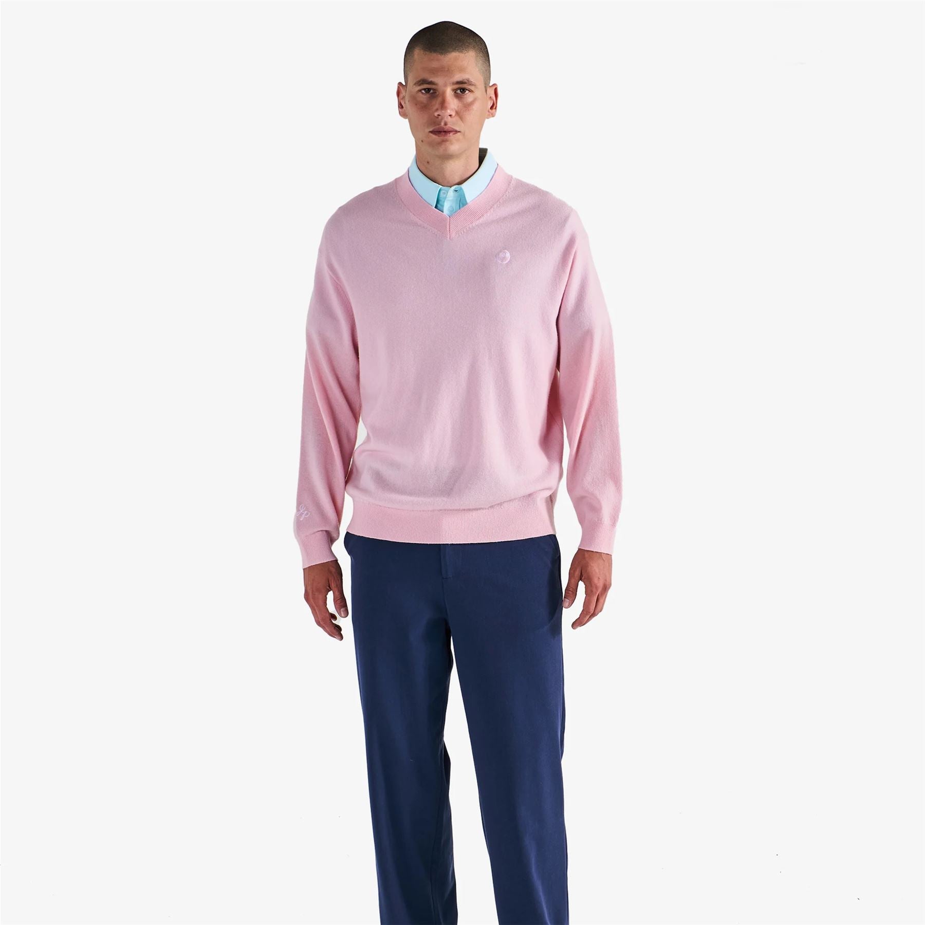 x Jesper Parnevik V-Neck Merino Wool Sweater Pink