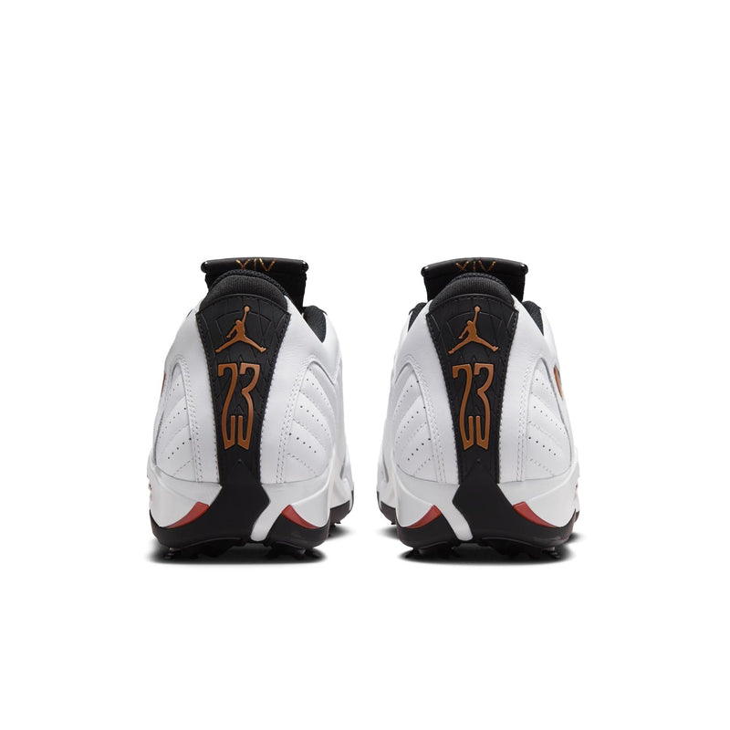 Air Jordan 14 Golf Shoes White/Metallic Copper/Black