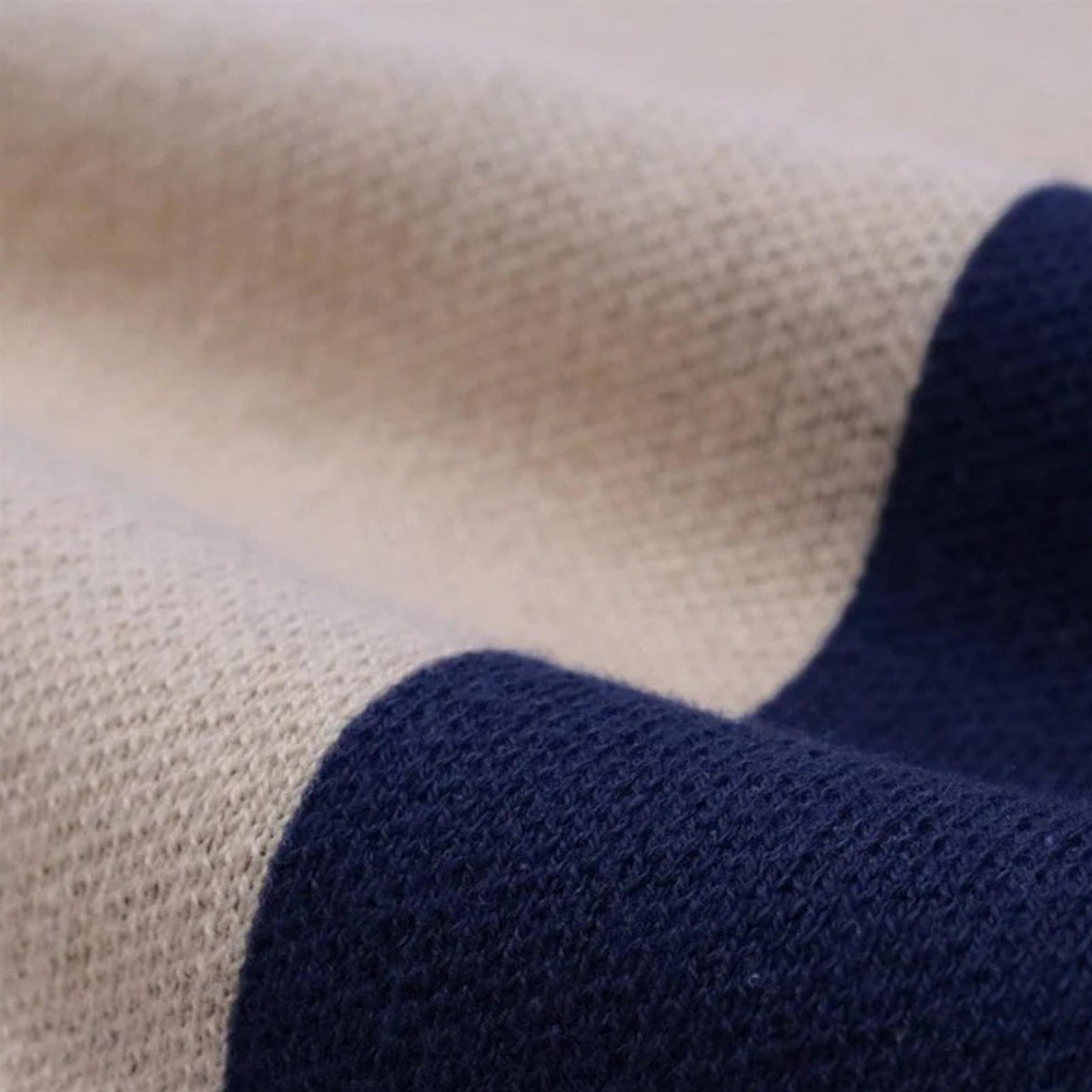 Evans Knitted LS Polo Navy