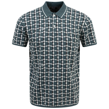 Malbon Golf Bucket Weave Polo Bistro Green | TRENDYGOLFUSA.COM