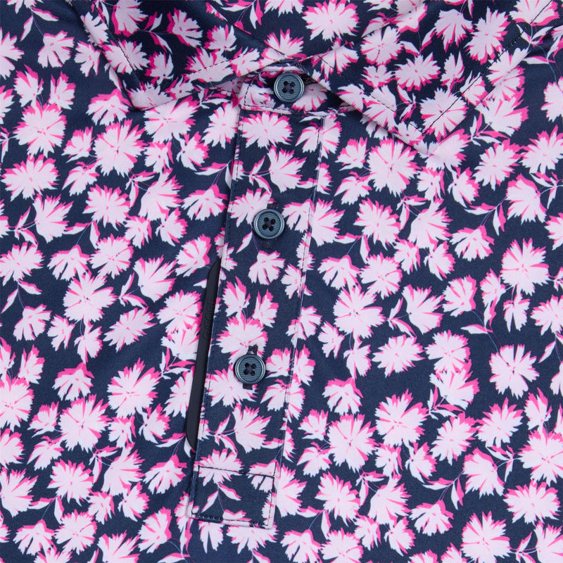 Optic Floral Tech Stretch Jersey Polo Blush