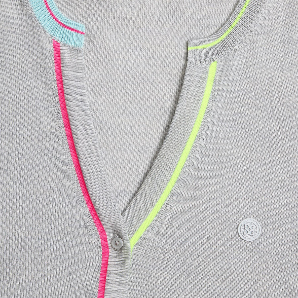 Womens Tailored Merino Wool Cardigan Melange Gray