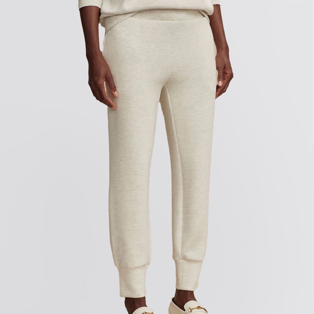 Womens The Slim 25 Inch Cuff Pants Ivory Marl Fleck