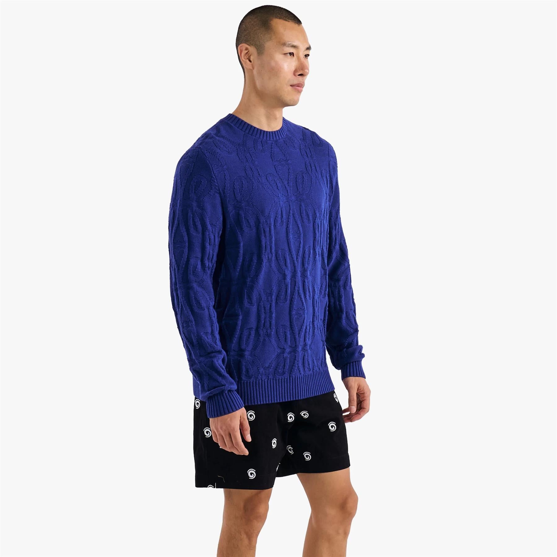 Malbon Golf Monaco Knit Sweater Blue | TRENDYGOLF USA