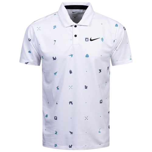 Dri-FIT Tour Icon Print Polo White/Black - AW24