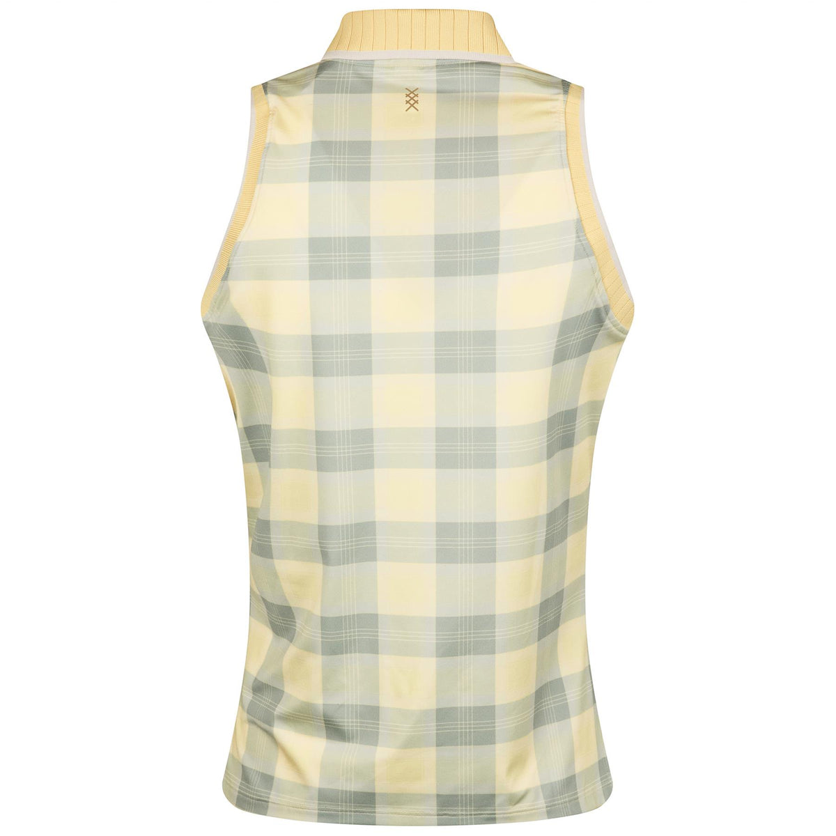 Womens Course to Court Sleeveless Polo Yellow Dawn Plaid