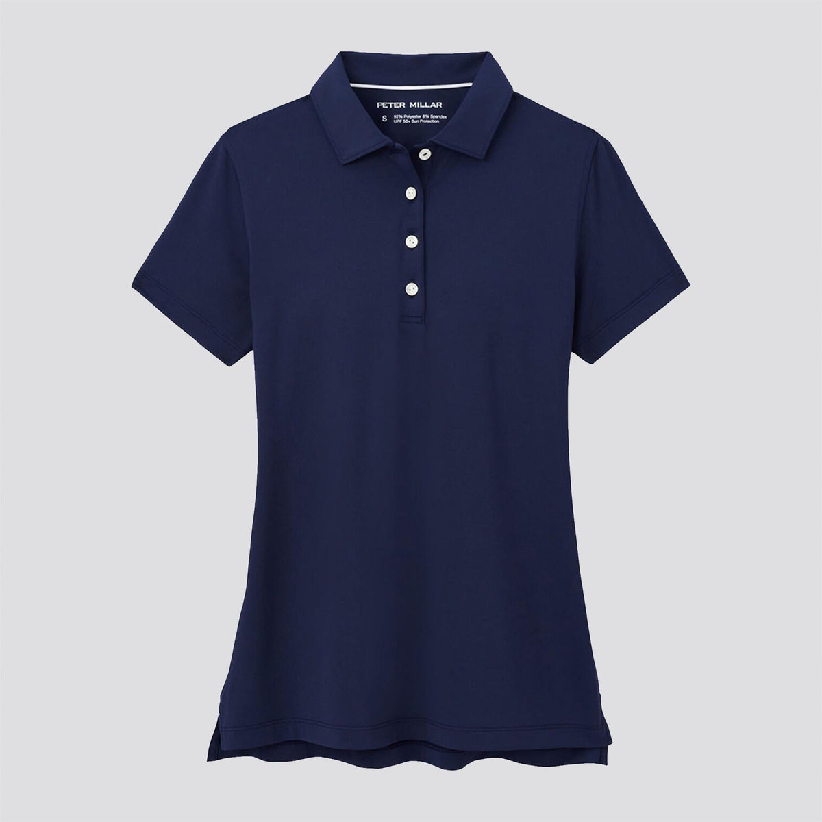 Womens Button Polo Navy