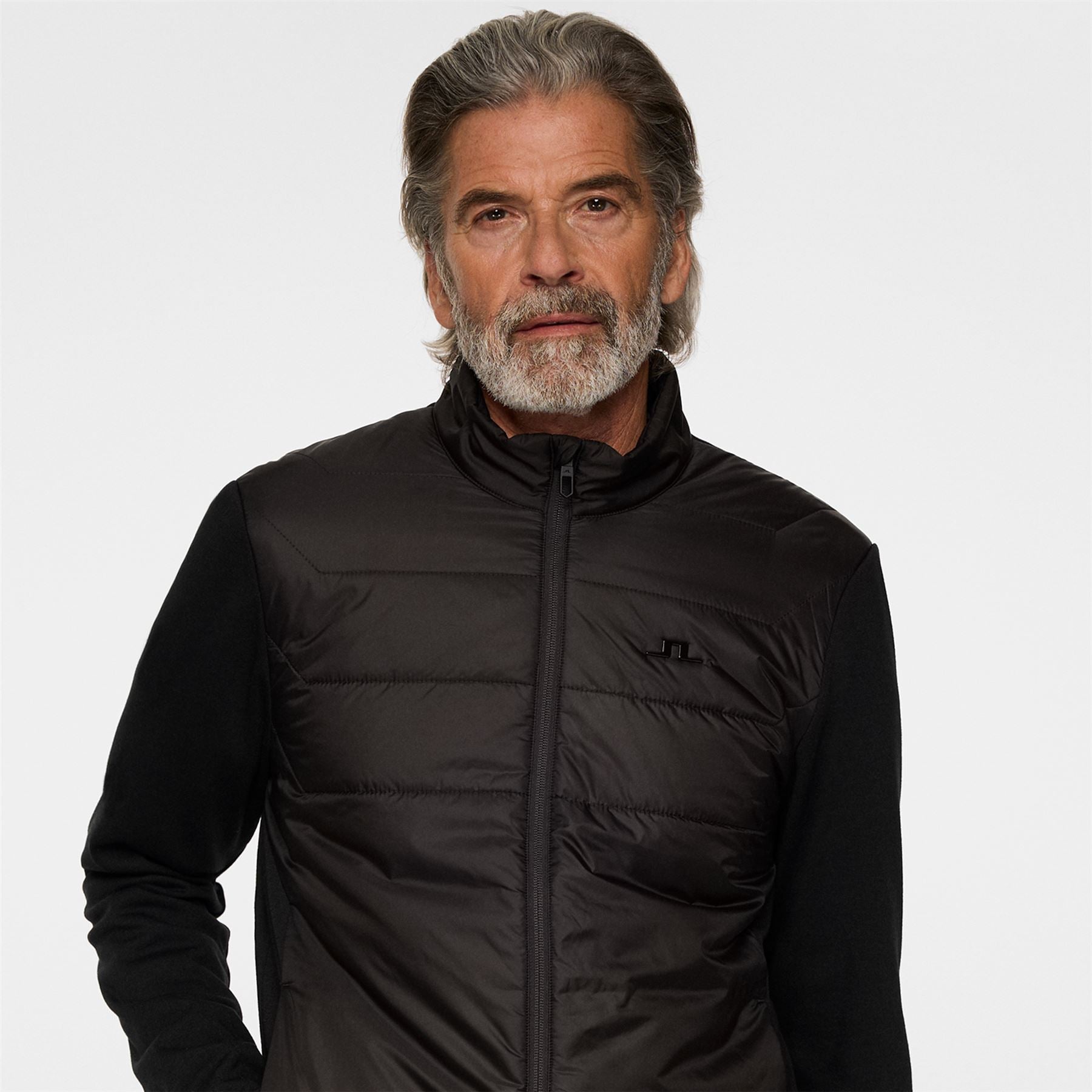 J.Lindeberg Gregory Hybrid Jacket Black | TRENDYGOLF USA