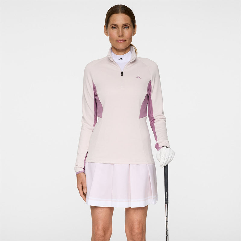 Womens Arja Quarter Zip Mid Layer Gray Lilac