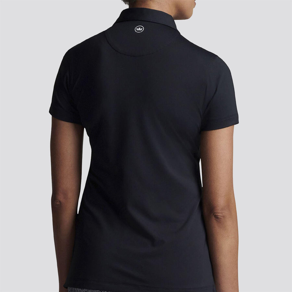 Womens Button Polo Black