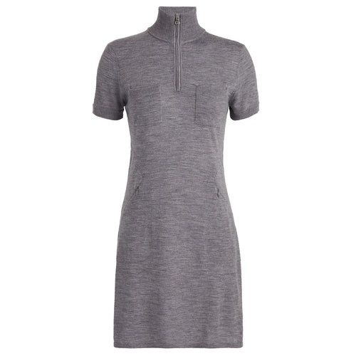 Womens Merino Wool Pocket Sweater Dress Heather Grey - SS24