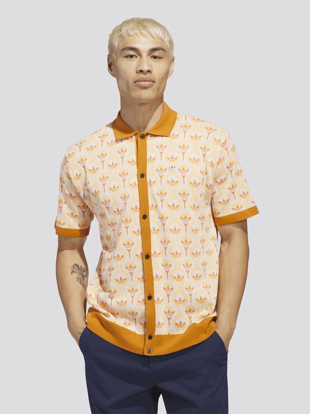 Originals Knit Polo White/Ice Tangerine/Dusky Orange