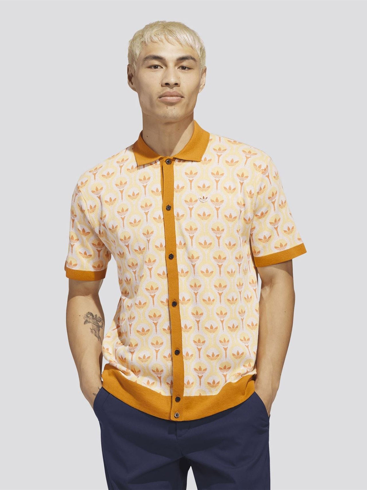 Originals Knit Polo White/Ice Tangerine/Dusky Orange