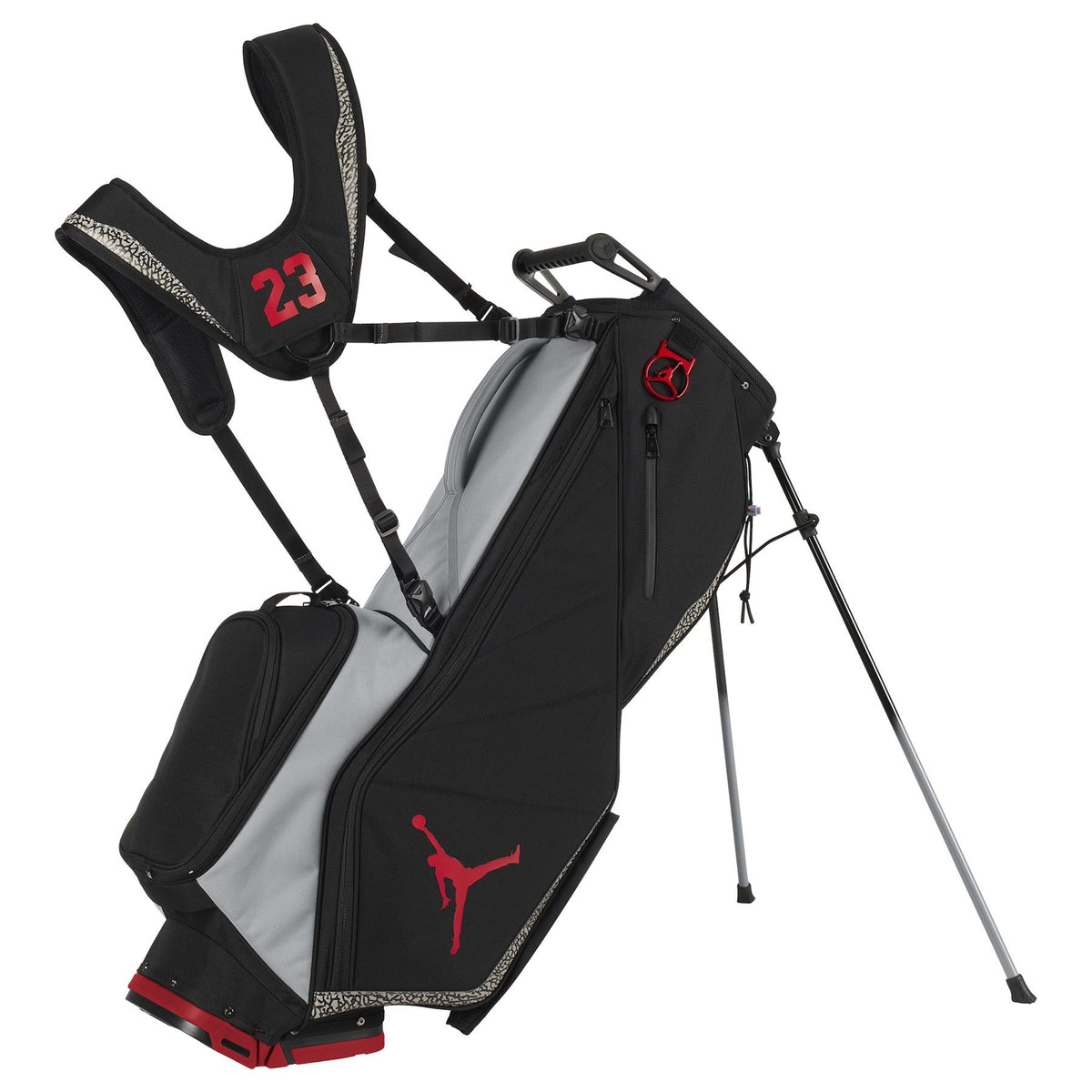 Jordan Fade Away Golf Bag Black/Cement Grey/Fire Red
