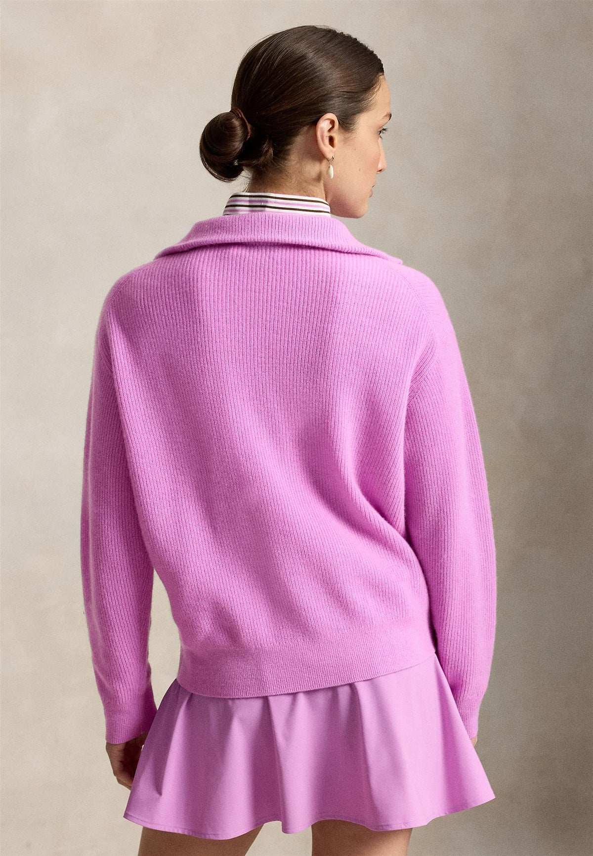 RLX Womens Washable Cashmere Sweater Half Zip Petal Purple