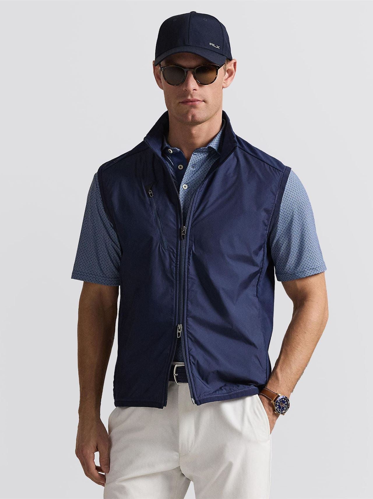 RLX Hybrid Full Zip Vest Refined Navy