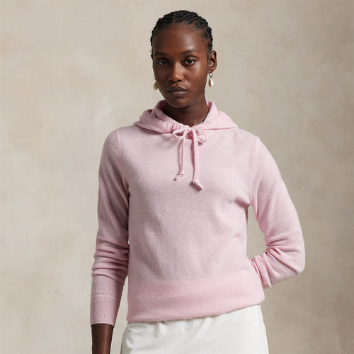 Womens RLX Cashmere Hoodie Garden Pink
