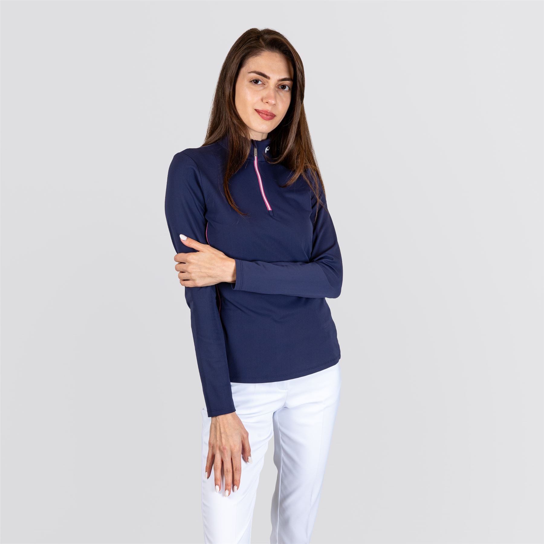 Womens Shift Half Zip Mid Layer Atlanta Blue/Peony