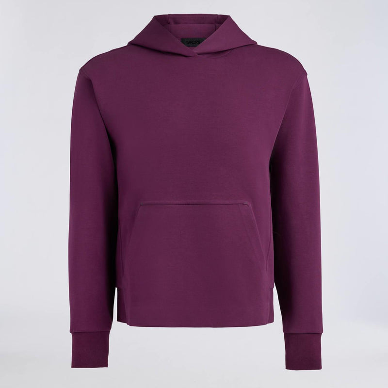 Cotton Blend Scuba Hoodie Dark Plum
