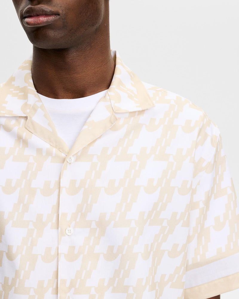 Ellis Border Resort Shirt JL Glitch White
