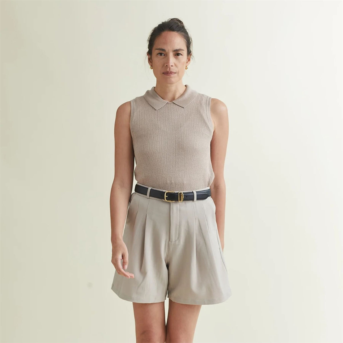 Womens Trouser Shorts Cobblestone