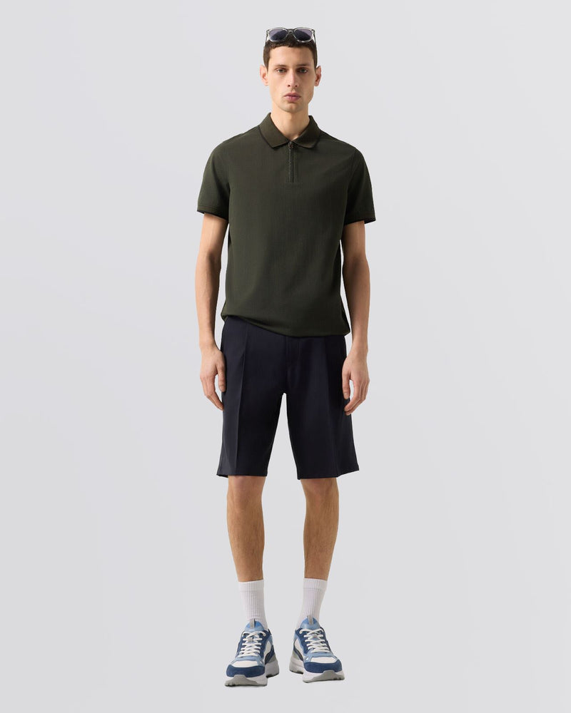 Timo-10 Zip Polo Shirt Kalamata Green
