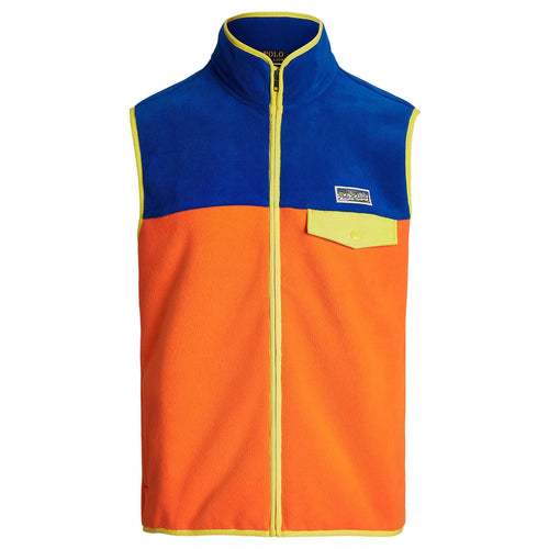 Color-Blocked Brushed Fleece Vest Sailing Orange Multi - SS23