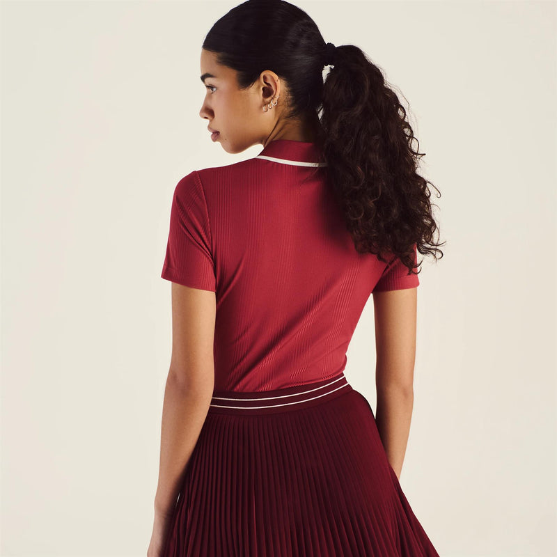 Womens Camilla Quarter Zip Polo Garnet