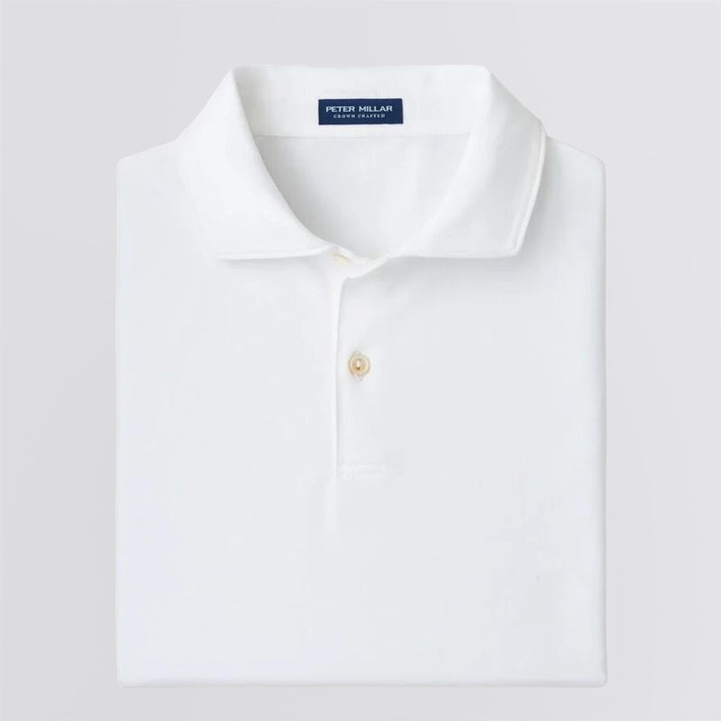 Albatross Cotton-Blend Pique Polo White