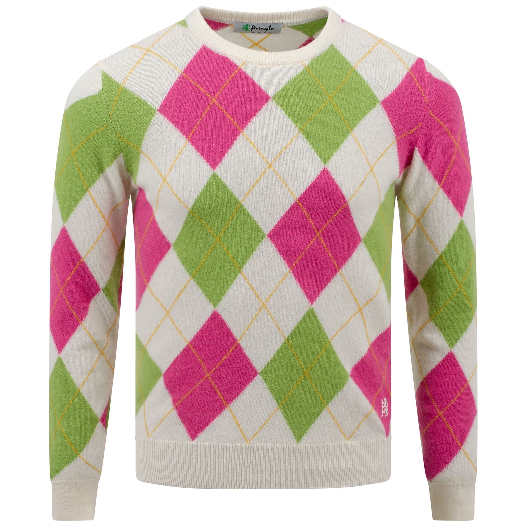 Pringle Unisex All Over Iconic Argyle Knit Ivory/Heather|Knitwear