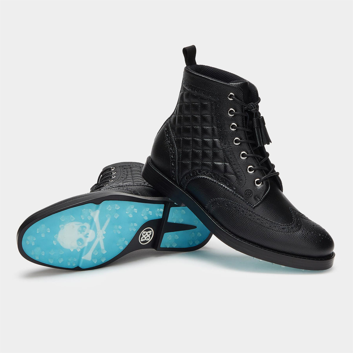 Womens GALLIVANTER Quilted Leather Luxe Golf Shoes Onyx