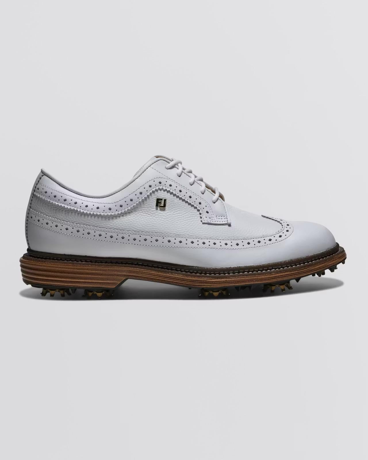 Premiere Series Marquis Cleated Laced Golf Shoes White/Brown