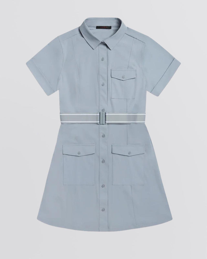Womens Phoenix Belted Shirt Dress Bluestone