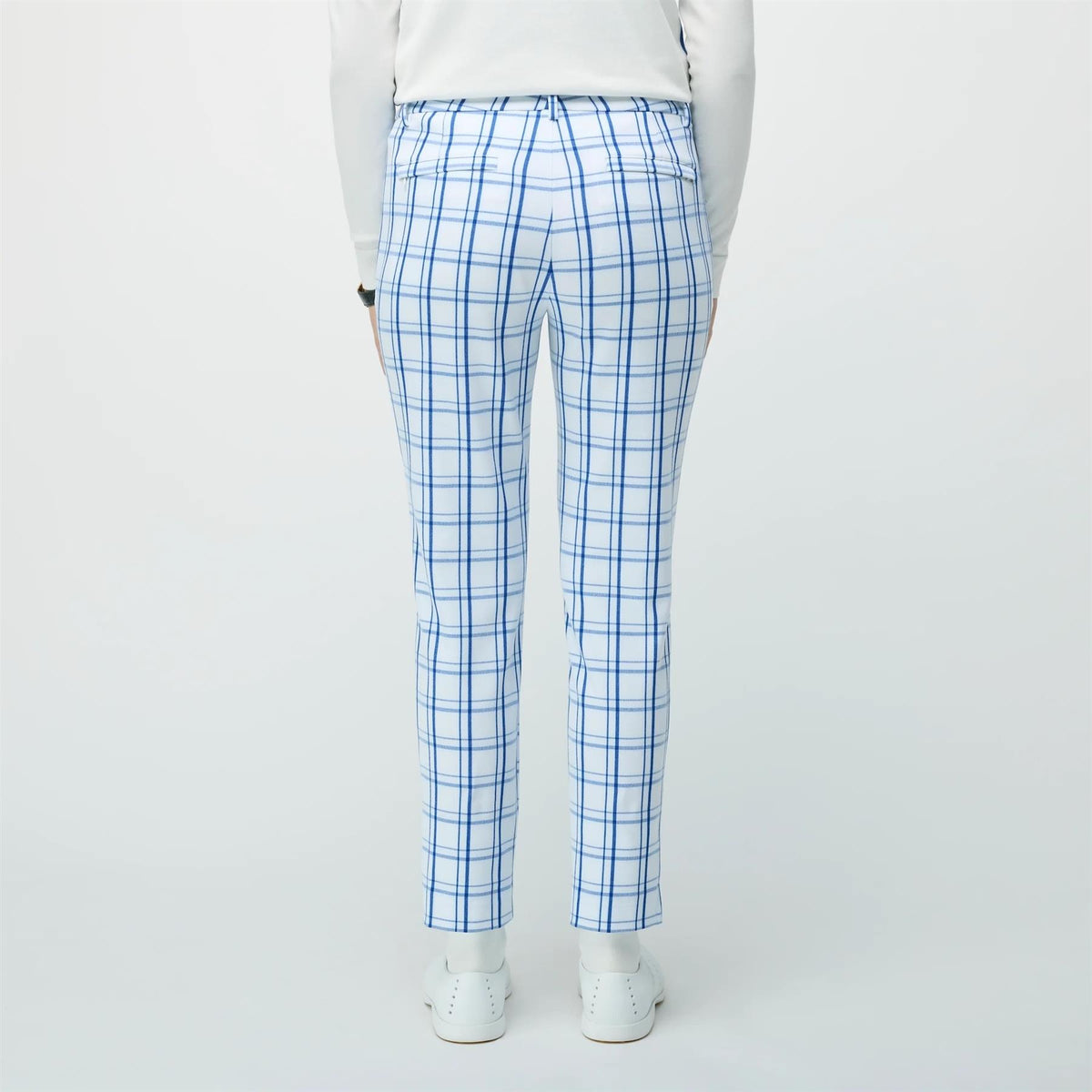 Womens Match Point Check Pant White/Blue Check