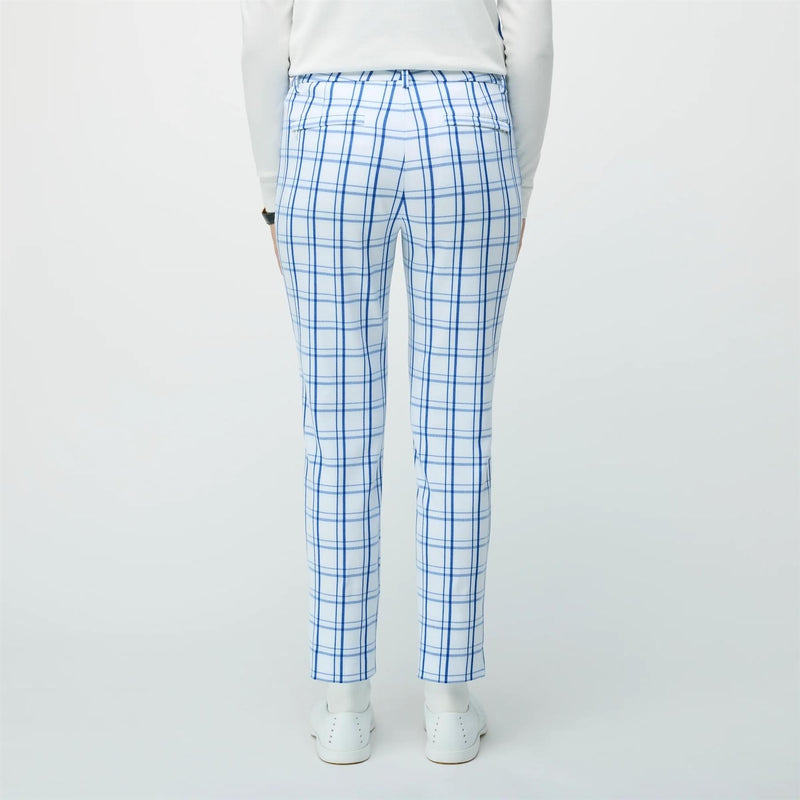 Womens Match Point Check Pant White/Blue Check