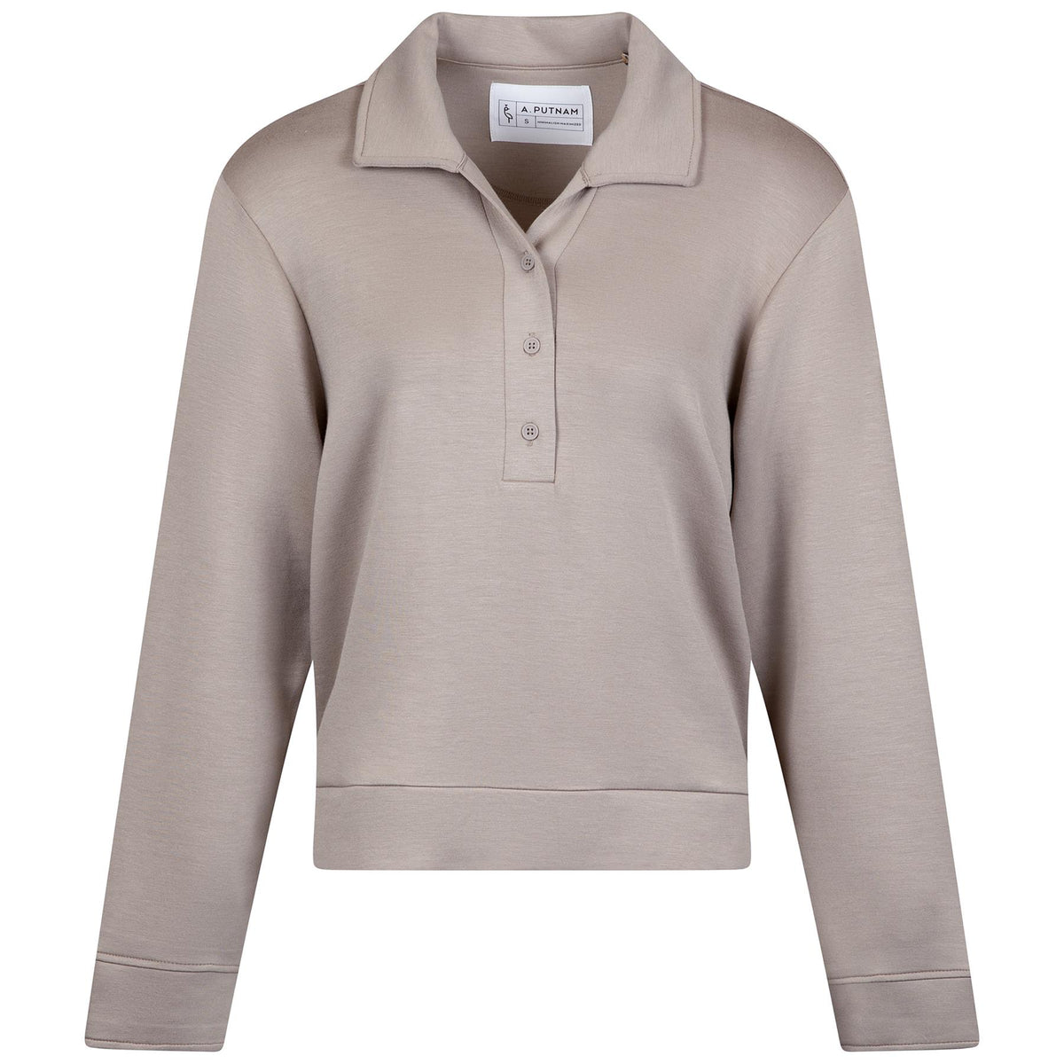 Womens Polo V-Neck Top Cobblestone