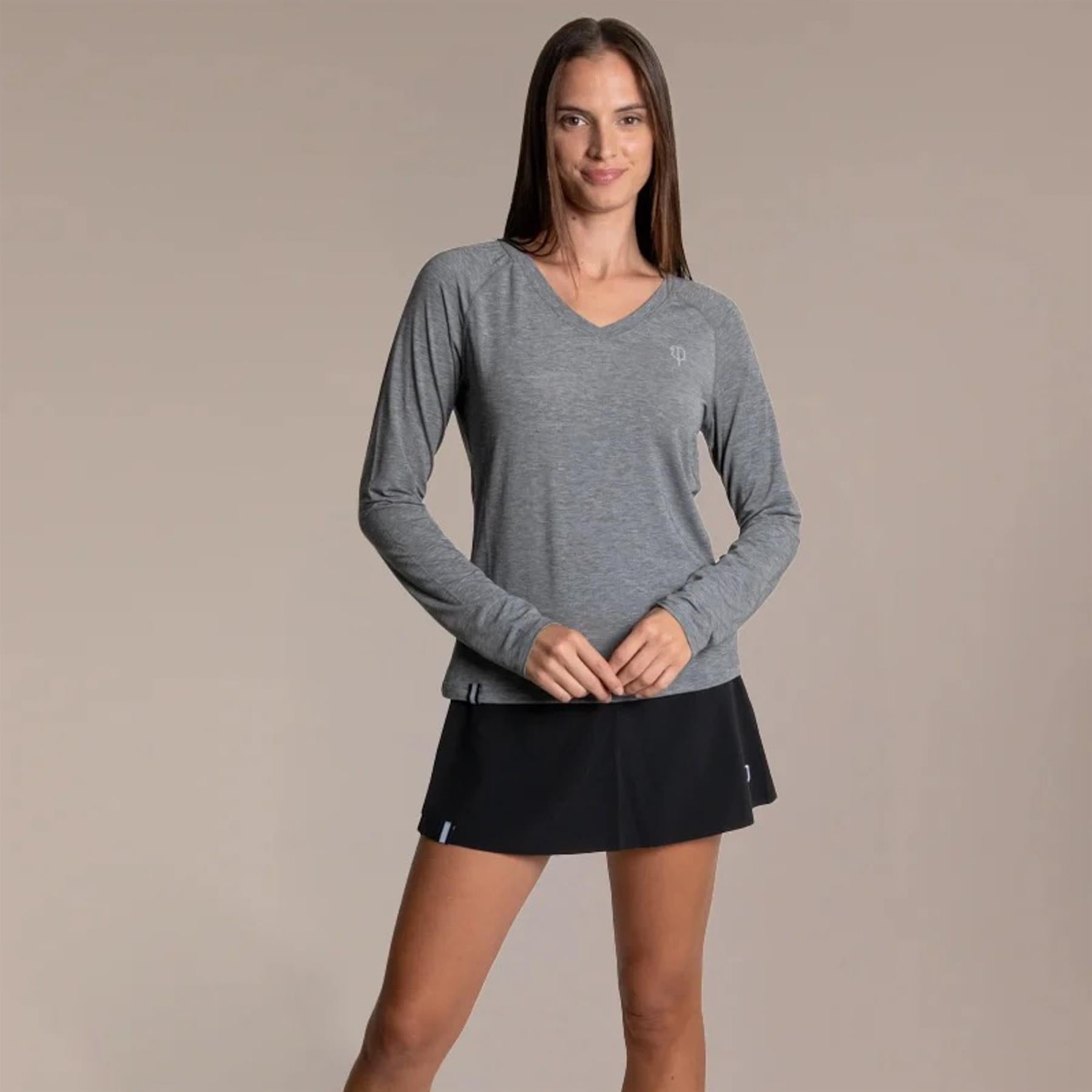 Womens 5.0 LS Tee Heather Gray