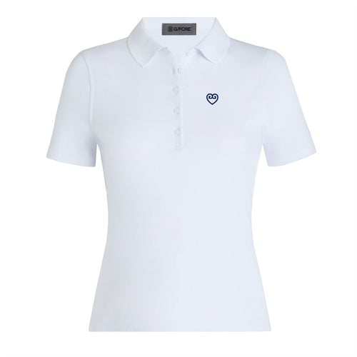 Womens Ribbed Tech Nylon Polo Snow - SS25