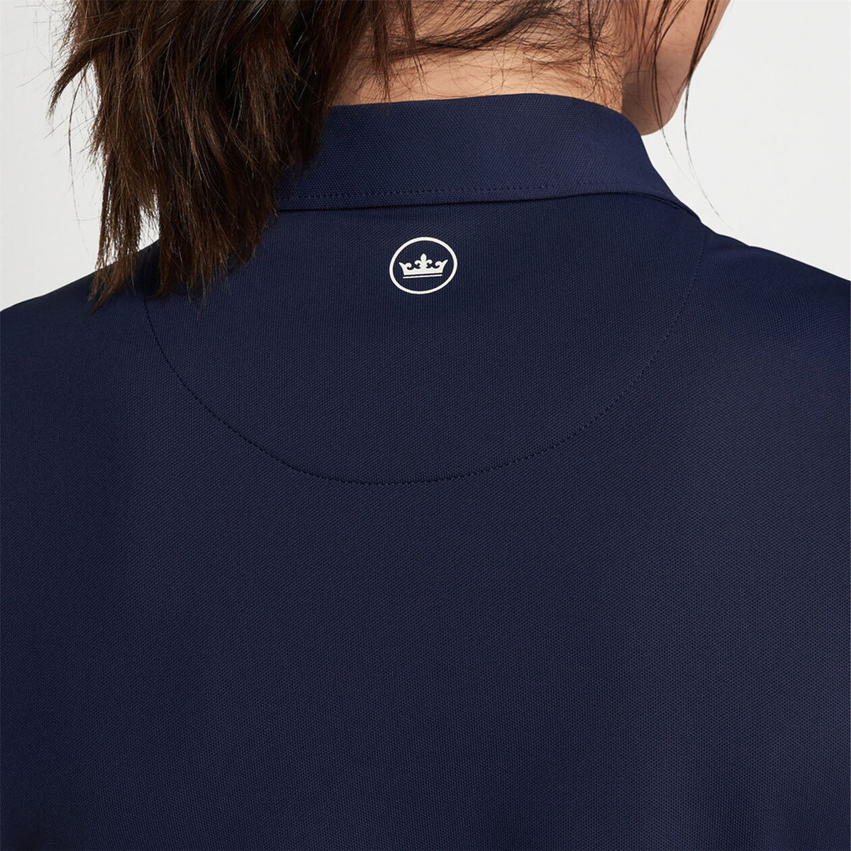 Womens Banded Sport Mesh Sleeveless Button Polo Navy